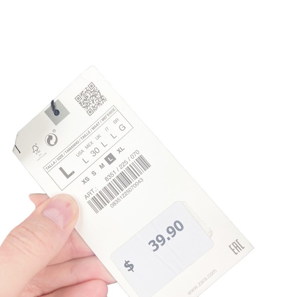 NWT Zara Cropped Plaid Flannel Shirt Crop Top Oversized Button Up Long Sleeve L - Picture 7 of 13